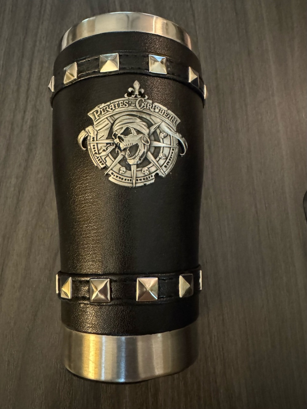 DISNEY Pirates of the Caribbean Leather Studded Steel Hot/Cold Tumbler